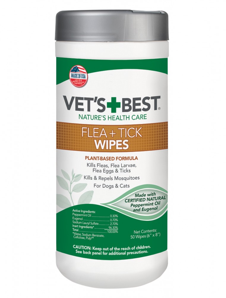 Vet's Best Flea & Tick Wipes For Dogs 50pcs