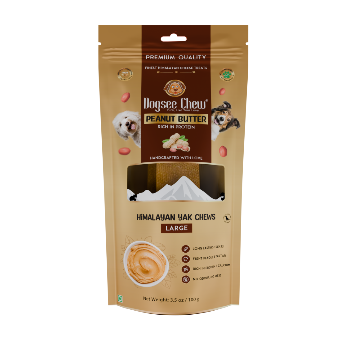 Dogsee Chew Dog 100g Peanut Butter Large Bars Dog Treat