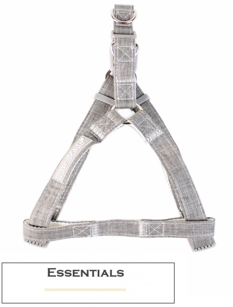 Paw Made Essentials Bamboo Fabric Harness In Pewter Medium