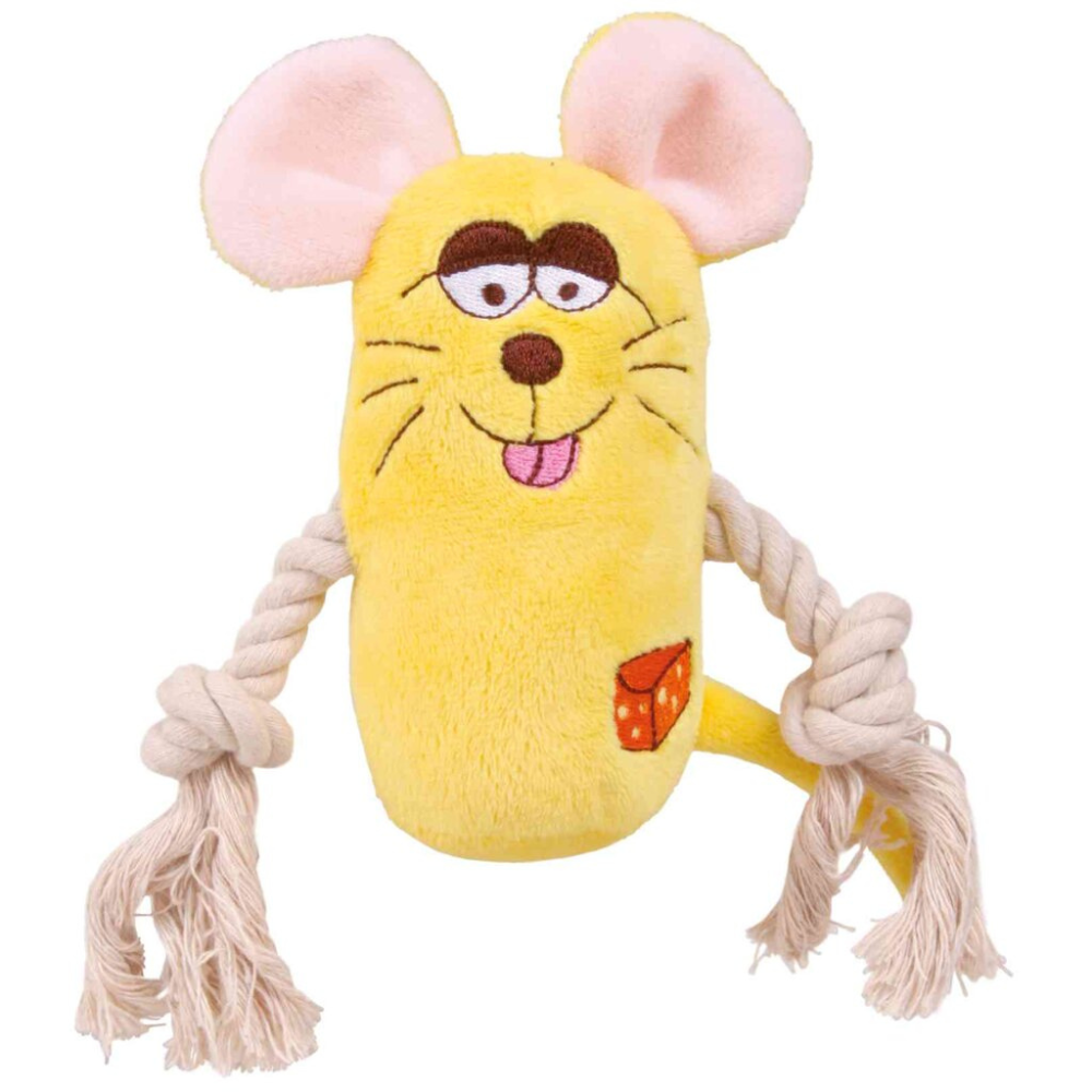 Trixie Animal With Rope Plush & Squeaker Sorted Toy For Dogs 13cm