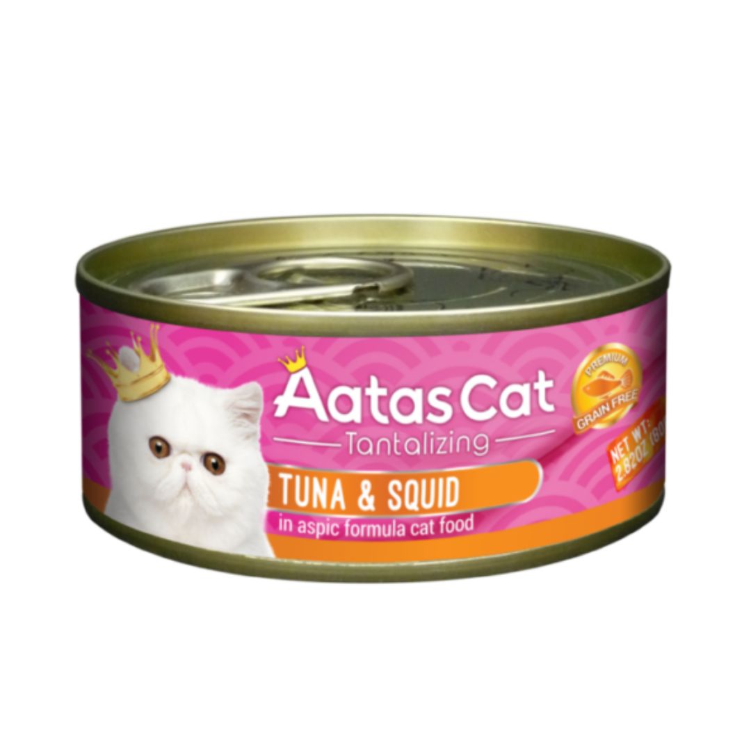 Aatas Cat 80g Tantalizing Tuna & Squid In Aspic Cat Wet Canned Food