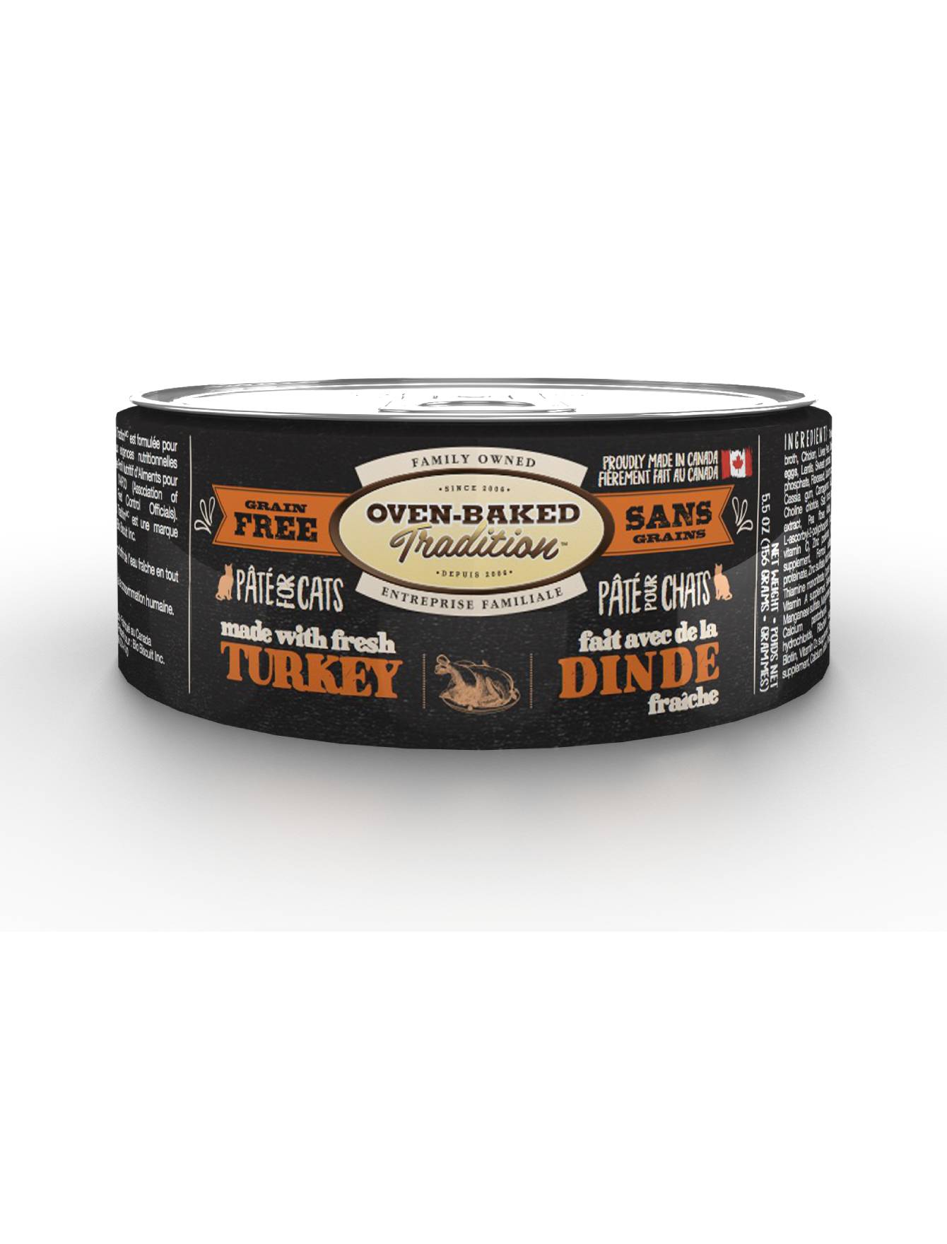 Oven Baked Tradition Turkey Pate Cat Wet Food 156g
