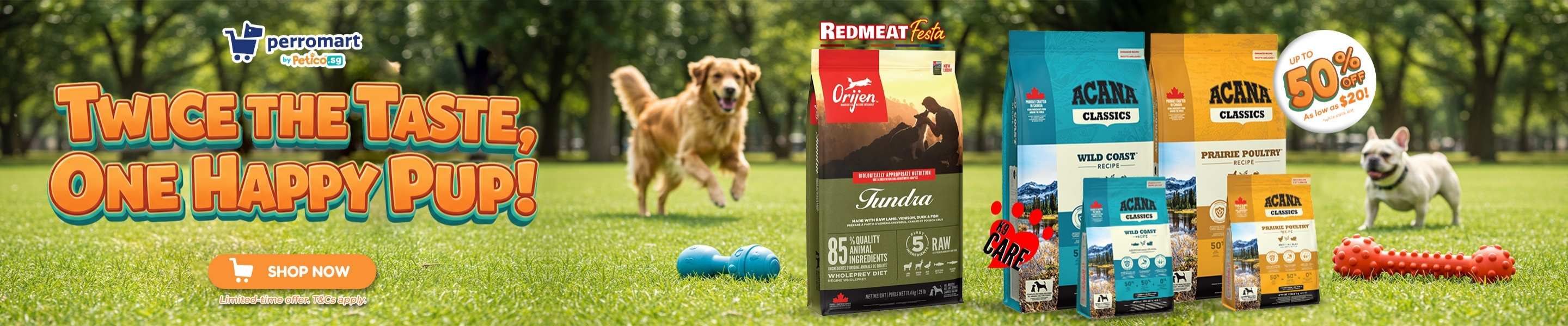 Acana k9c, orijen redmeat festa